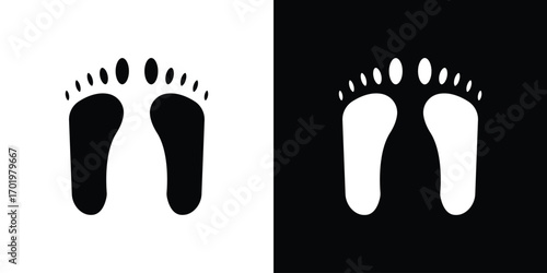 Footprint icon design illustration. icon concept in flat