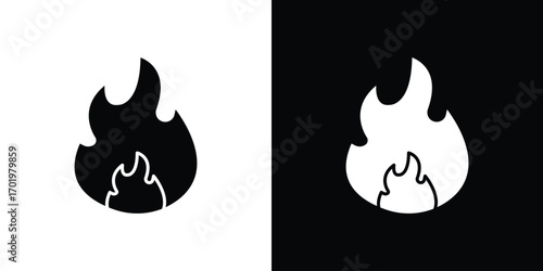 Fire icon design illustration. icon concept in flat