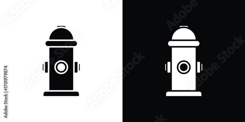 Fire hydrant icon design illustration. icon concept in flat