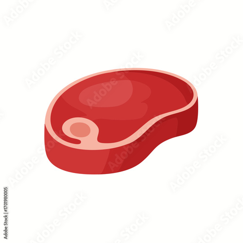 Succulent Raw Steak Cut with Marbling Isolated Appetizing Butchery Freshness Meat Food Ingredient Culinary Element Graphic