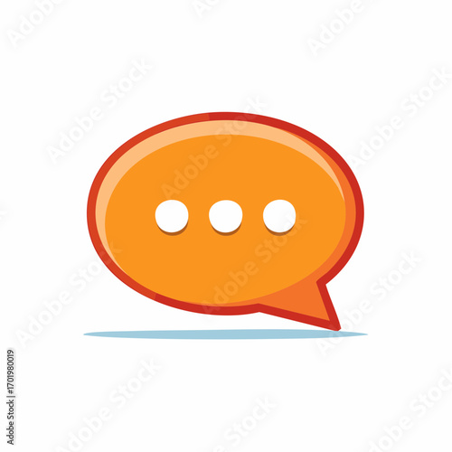 Orange speech bubble with three white dots indicating typing or thinking, clean design