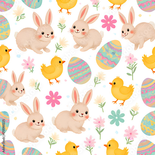 Adorable Watercolor Easter Pattern