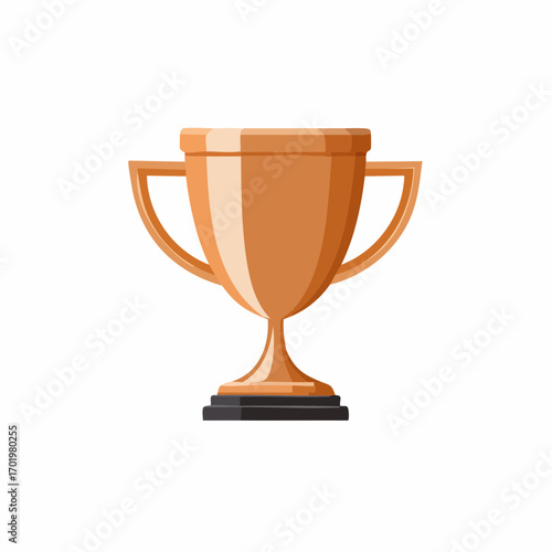 Shiny bronze trophy cup award for third place winner in a sports competition illustration
