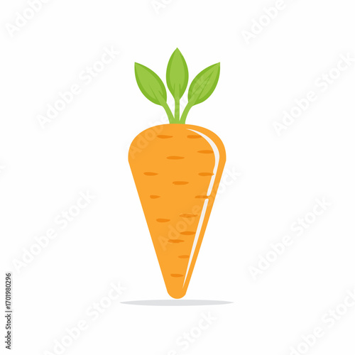 Vibrant and fresh orange carrot illustration with green leaves symbolizing healthy eating and natural produce