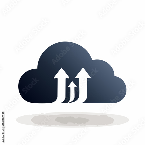 Cloud computing upload progress arrows growth concept digital data transfer abstract graphic