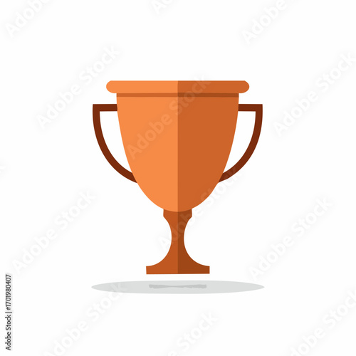 Flat design vector icon of a bronze trophy cup for a competition winner or third place achievement