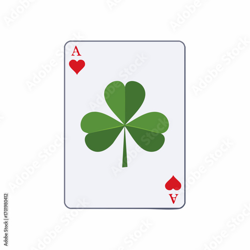 Ace of clubs playing card illustration, gambling concept.
