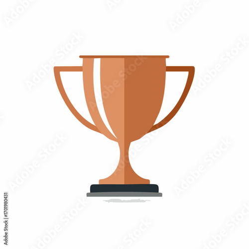 Bronze Trophy Illustration, Championship Award, Recognition Icon, Winner Graphic, Flat Vector Style, Prize Emblem