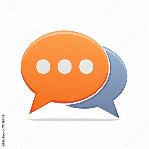 Orange and Blue Speech Bubbles Representing Conversation and Communication