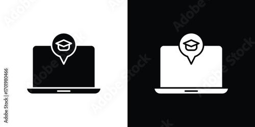 E-learning icon design illustration. icon concept in flat