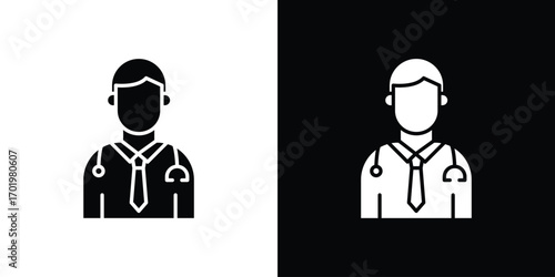 Doctor icon design illustration. icon concept in flat