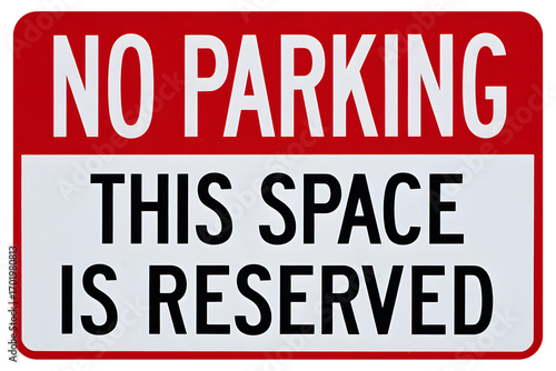 Wallpaper Mural No parking this space is reserved sign with red background and white letters indicating restrictions Torontodigital.ca
