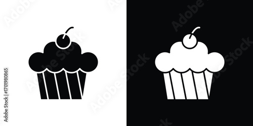 Cupcake icon design illustration. icon concept in flat