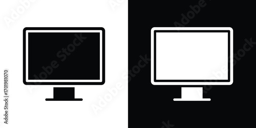 Computer icon design illustration. icon concept in flat