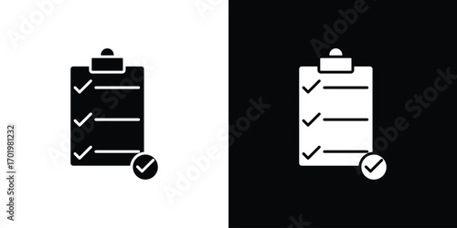 Clipboard check icon design illustration. icon concept in flat