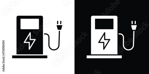 Charging station icon design illustration. icon concept in flat