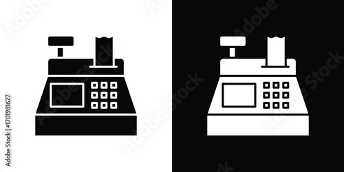Cash register icon design illustration. icon concept in flat