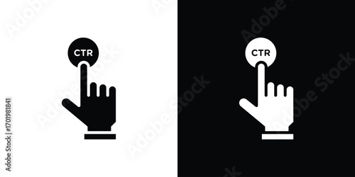 CTR icon design illustration. icon concept in flat