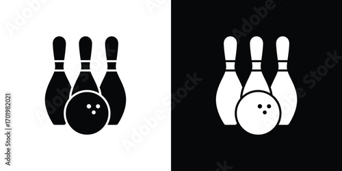 Bowling icon design illustration. icon concept in flat