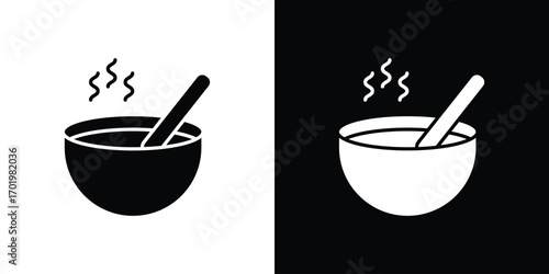 Bowl of soup icon design illustration. icon concept in flat