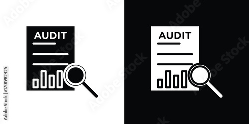 Audit report icon design illustration. icon concept in flat