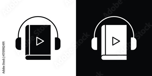 Audiobook icon design illustration. icon concept in flat