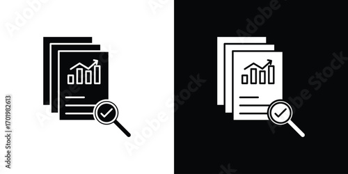 Analytics report icon design illustration. icon concept in flat