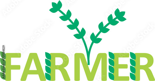 Green 'FARMER' wordmark logo with stylized letters and two plant stalks arranged in a V-shape, symbolizing agriculture and nature.