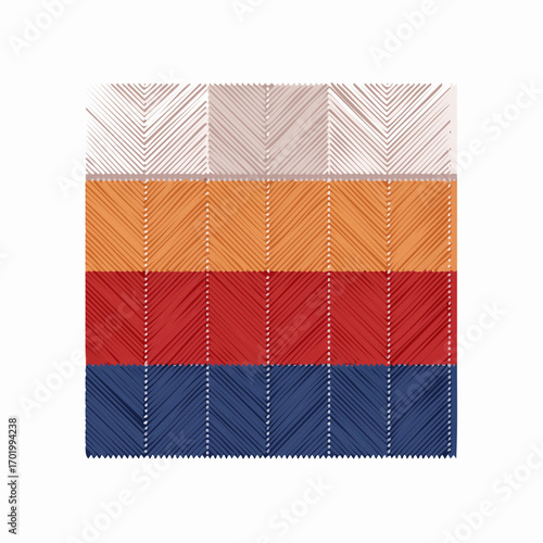 Abstract Textile Design With Herringbone Pattern In Earth Tones