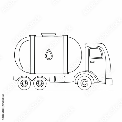 Outline Tanker Truck Vector
