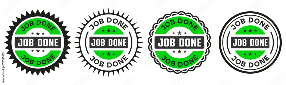 Obraz premium Job Done Completed Task Badge Label Stamp Design
