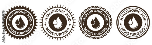 Hyaluronic Acid Moisturizing Skincare Label Badge Design