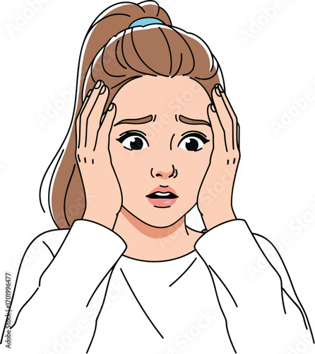 Young Woman Expressing Shock	