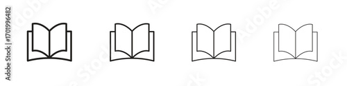 open book icons illustrations collection on white background. Pixel perfect vector graphics