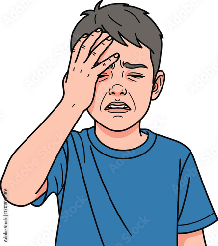 Young Boy Feeling Disappointed and Frustrated	