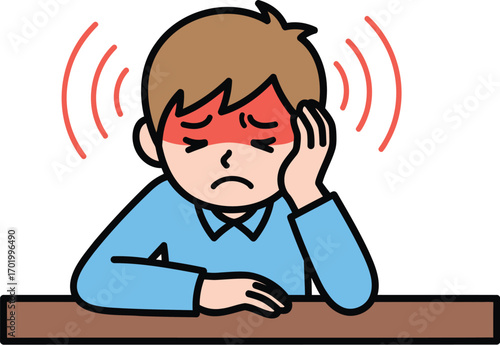 Young Person Suffering From Headache Pain	