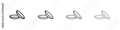 contact lenses icons illustrations collection on white background. Pixel perfect vector graphics
