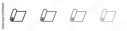 Yoga mat icons illustrations collection on white background. Pixel perfect vector graphics