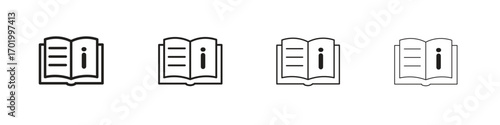 User guide icons illustrations collection on white background. Pixel perfect vector graphics