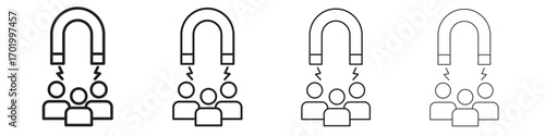 User engagement icons illustrations collection on white background. Pixel perfect vector graphics