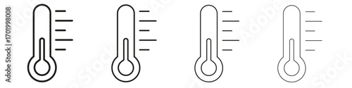 Thermometer icons illustrations collection on white background. Pixel perfect vector graphics