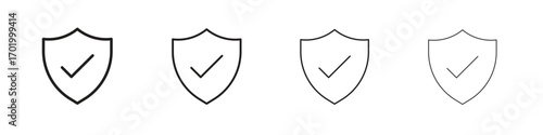 Security icons illustrations collection on white background. Pixel perfect vector graphics