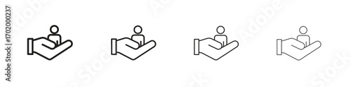 Retention icons illustrations collection on white background. Pixel perfect vector graphics