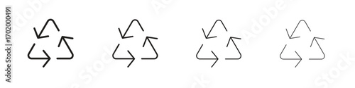 Recycle icons illustrations collection on white background. Pixel perfect vector graphics