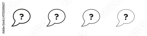 Question mark icons illustrations collection on white background. Pixel perfect vector graphics