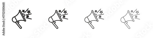 Promotion icons illustrations collection on white background. Pixel perfect vector graphics