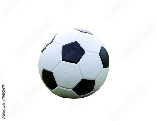 Wallpaper Mural  “Classic Black and White Soccer Ball on Grass Field, Isolated Photo” Torontodigital.ca