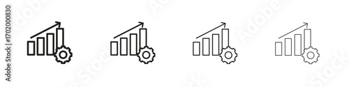 Productivity icons illustrations collection on white background. Pixel perfect vector graphics