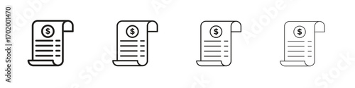 Payroll icons illustrations collection on white background. Pixel perfect vector graphics