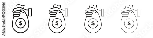 Investment icons illustrations collection on white background. Pixel perfect vector graphics